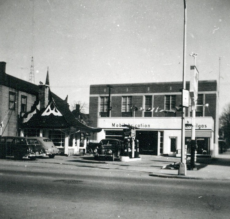 7 nicolaus hasson wadhams mobilgas station before removal of old station april 11 1954 mill division st 595 152 w750
